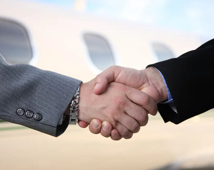 Handshake between two business professionals.
